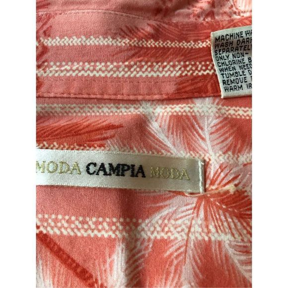Campia Moda Button-Up Mens palms  Hawaiian Camp Shirt Coconut Button Size XXL - Picture 11 of 12